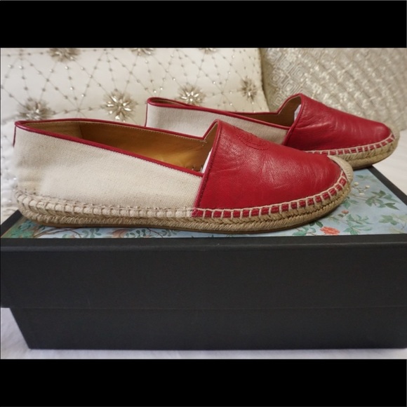 Gucci Leather/Canvas Espadrilles - Picture 4 of 12
